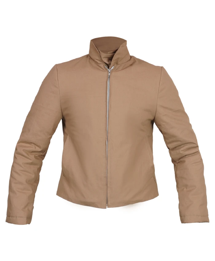New York City SoHo 2026 Rihanna oversized beige cropped jacket with stylish casual design