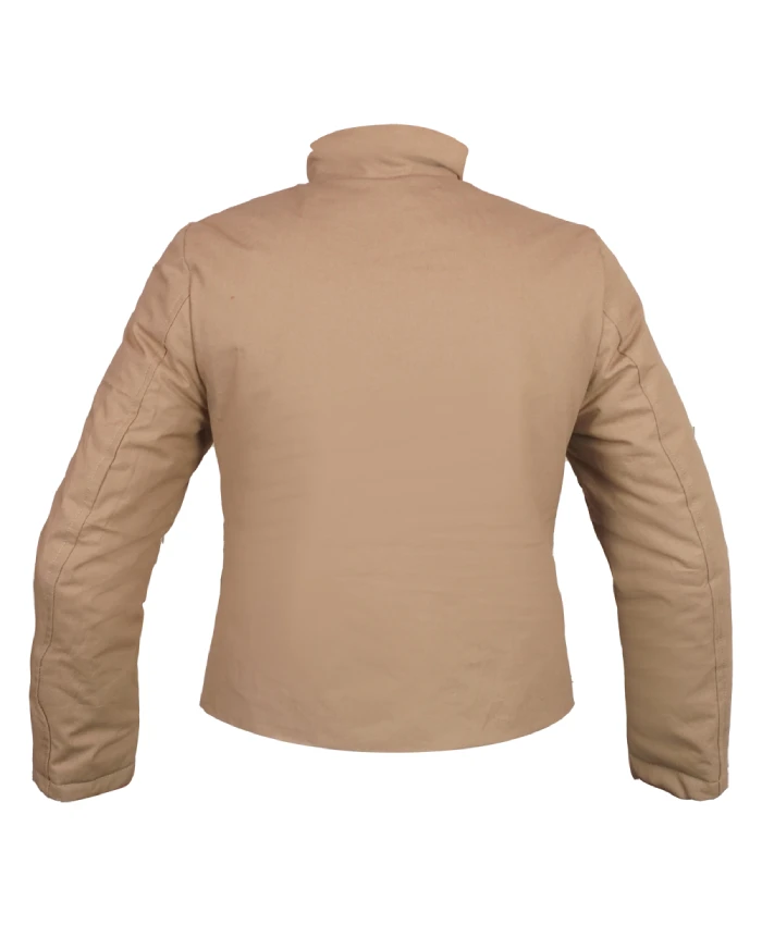SoHo NYC 2026 Rihanna beige oversized cropped jacket with stand-up collar