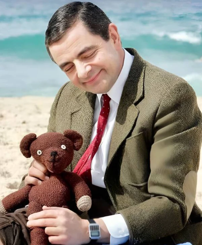 Rowan Atkinson “MR Bean” Signature Brown Suit Front View