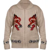 Ryan Gosling inspired knitted cardigan jacket with zip closure and cozy styling