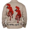 Cream Project Hail Mary cardigan jacket with turn-down collar and knitted cuffs