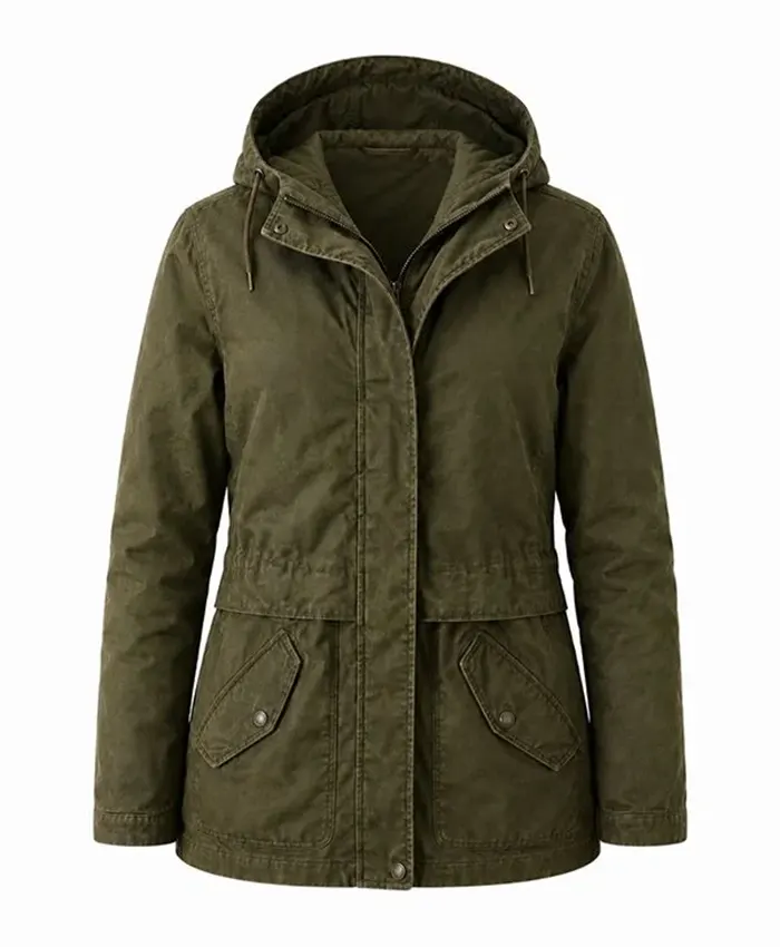 Sadie Sink Movie Spider-Man Brand New Day 2026 Green Hooded Jacket Front