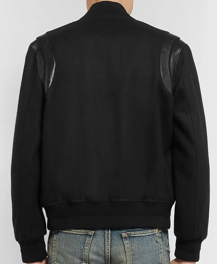 Saint Laurent Teddy Black Bomber Jacket Back