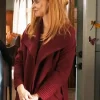 Sarah Rafferty TV Series My Life With The Walter Boys 2026 Katherine Walter Maroon Wool Wrap Coat