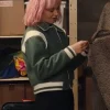 Scarlett Rayner TV Series Trying 2026 Green Wool Track Jacket