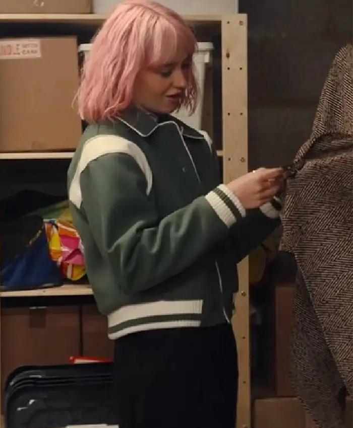 Scarlett Rayner TV Series Trying 2026 Green Wool Track Jacket