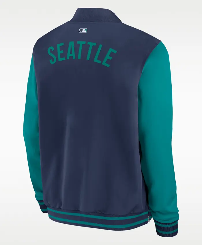 Seattle Mariners Dugout Nike Bomber Jacket Back
