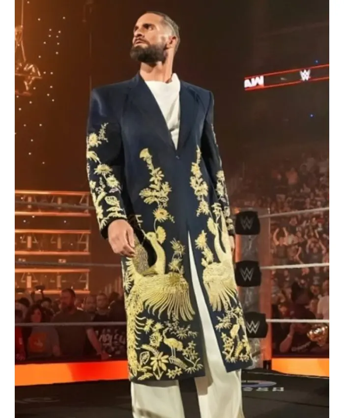 Seth Rollins Golden Peacock Long Coat
