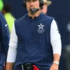 Shop 2026 Dallas Cowboys Preseason Brian Schottenheimer Navy Blue Half-Zip Sleeveless Anorak Jacket