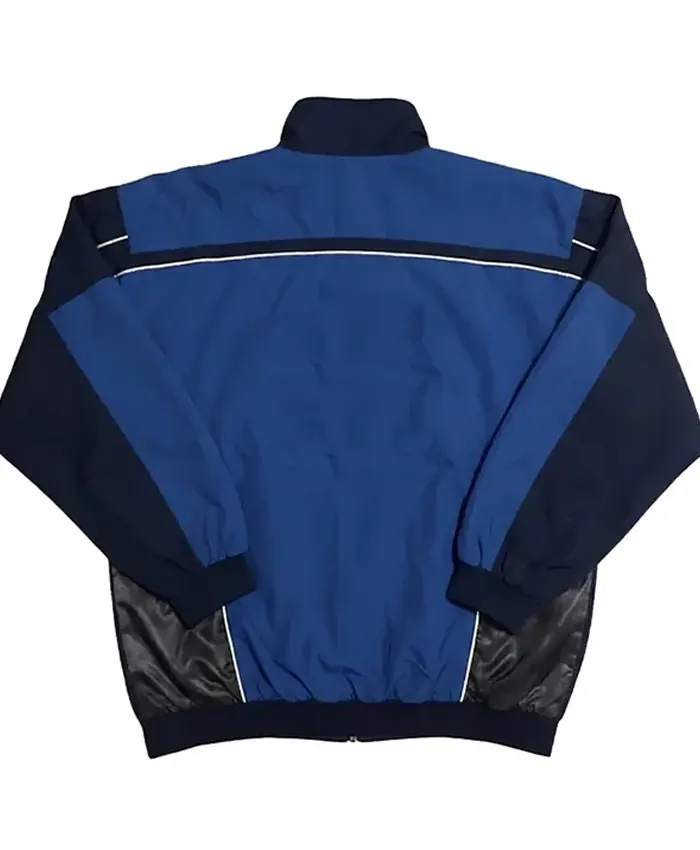 Shop Coachella 2026 Hailey Bieber Blue Track Jacket Back View