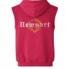 Shop Coachella 2026 Justin Bieber Newport Red Hooded Vest Back View