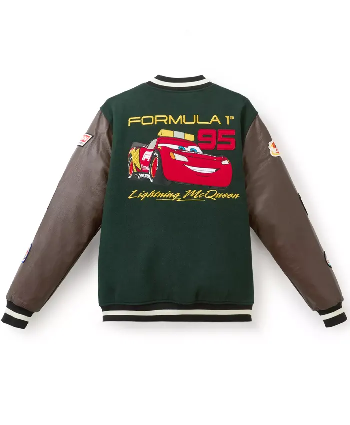 Shop Disney x Formula 1 Lightning McQueen Varsity Jacket For Men And Women