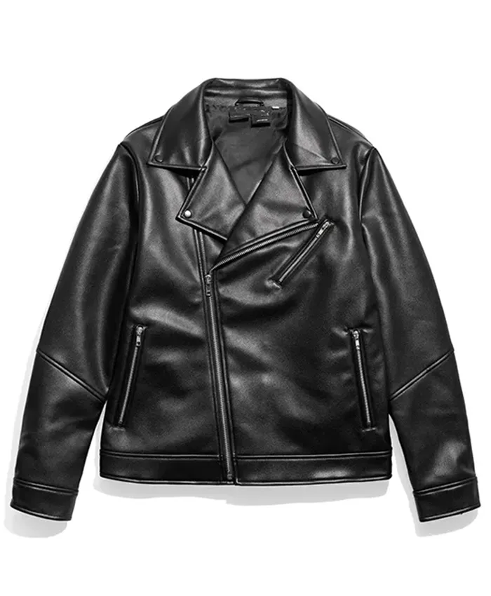Shop Foundation 1997 WWE Bret Hart Hitman Hart Black Biker Leather Jacket On Sale