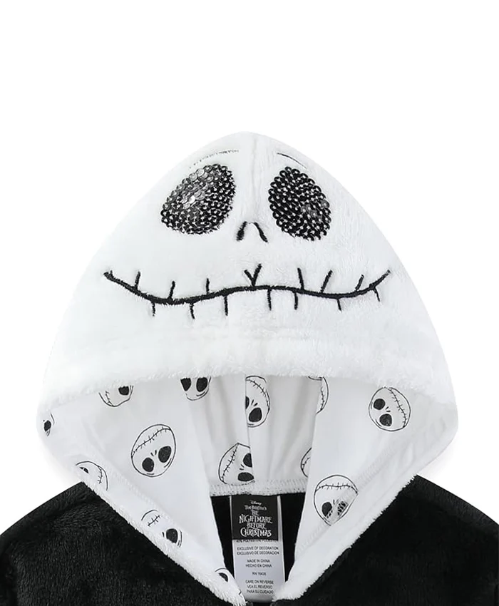 Shop Halloween x Disney Nightmare Before Christmas Jack Skellington Fleece Hooded Jacket