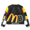 Shop KidSuper x McDonald’s Chris Brown Black Moto Cafe Racer Leather Jacket