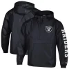 Shop Las Vegas Raiders Champion Black Packable Hooded Windbreaker Half-Zip Jacket For Sale