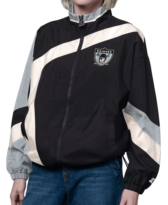 Shop-Las-Vegas-Raiders-Starter-Black-Silver-Vintage-Windbreaker-Jacket-For-Womens