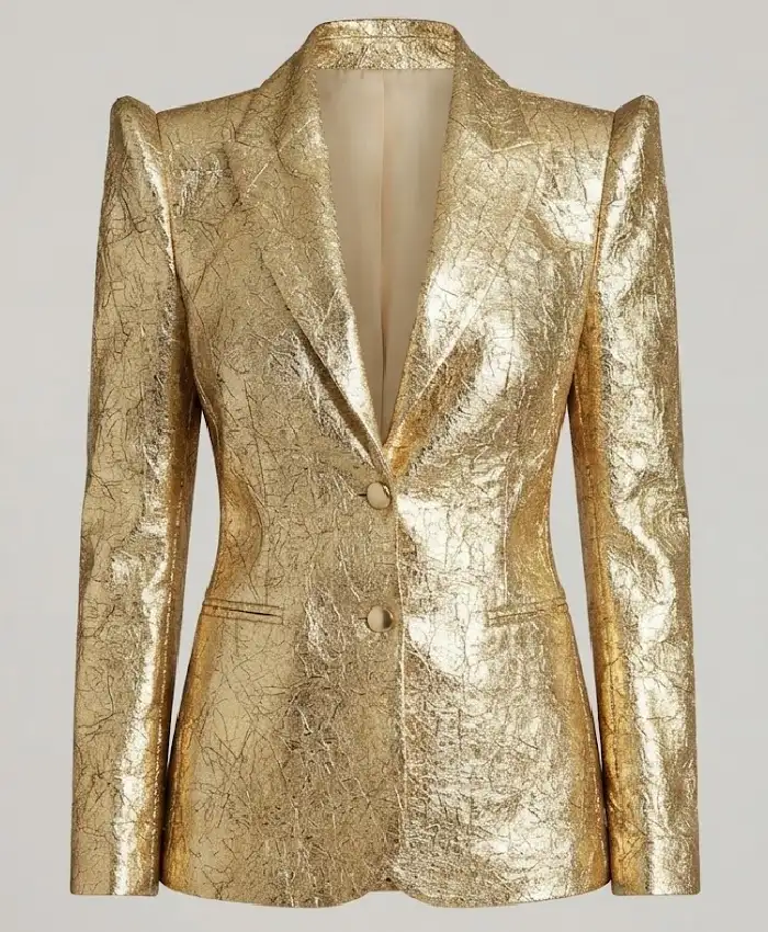 Shop LeAnne Dlamini South African Music Awards 2026 Metallic Gold Blazer