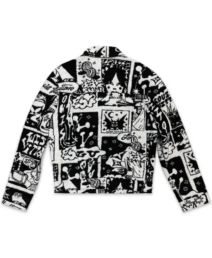 Shop Louis Vuitton LV Comics Black and White Trucker Jacket On Sale