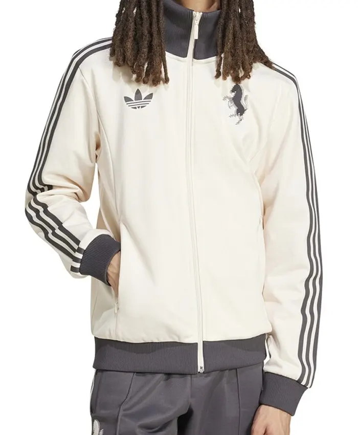 Shop Men's Juventus adidas Originals adicolor Full-Zip Up Cream Fleece Track Jacket