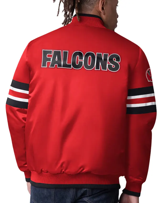 Shop Men's Starter Red Atlanta Falcons Vintage Logo Scout I Full-Snap Varsity Jacket