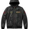 Shop Movie Spider Man Brand New Day 2026 Black Leather Hooded Jacket On Sale