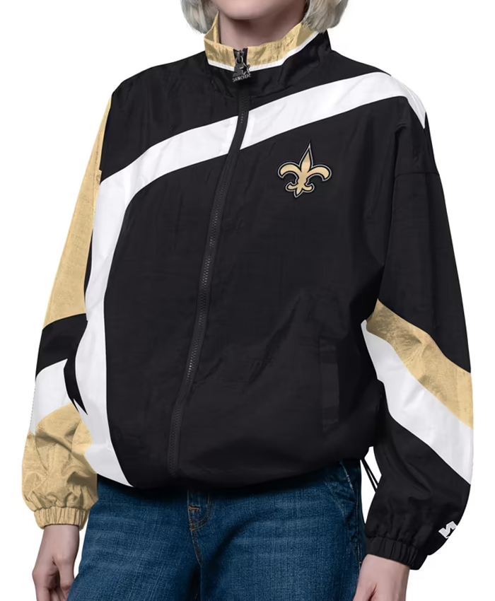 Shop-New-Orleans-Saints-Starter-Black-Gold-Vintage-Windbreaker-Jacket-For-Womens