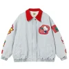 Shop Now Hello Kitty Fruit Party Blue Denim Bomber Jacket Style 2