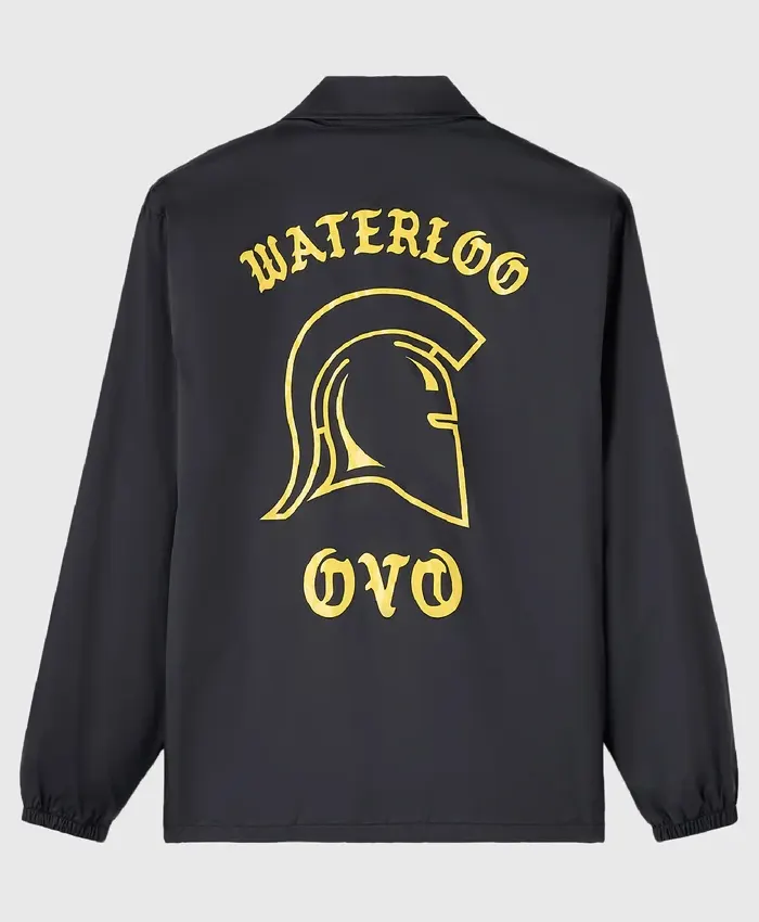Shop OVO University of Waterloo Coaches Full Snap Jacket In Black