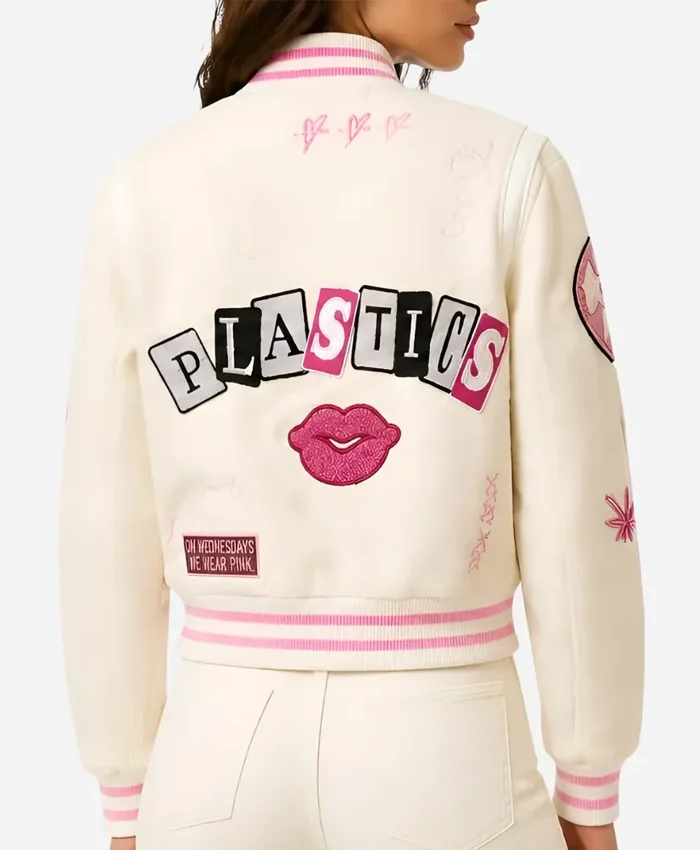 Shop-Plastics-Apparel-Mean-Girls-Burn-Book-Pink-Varsity-Bomber-Jacket-For-Sale