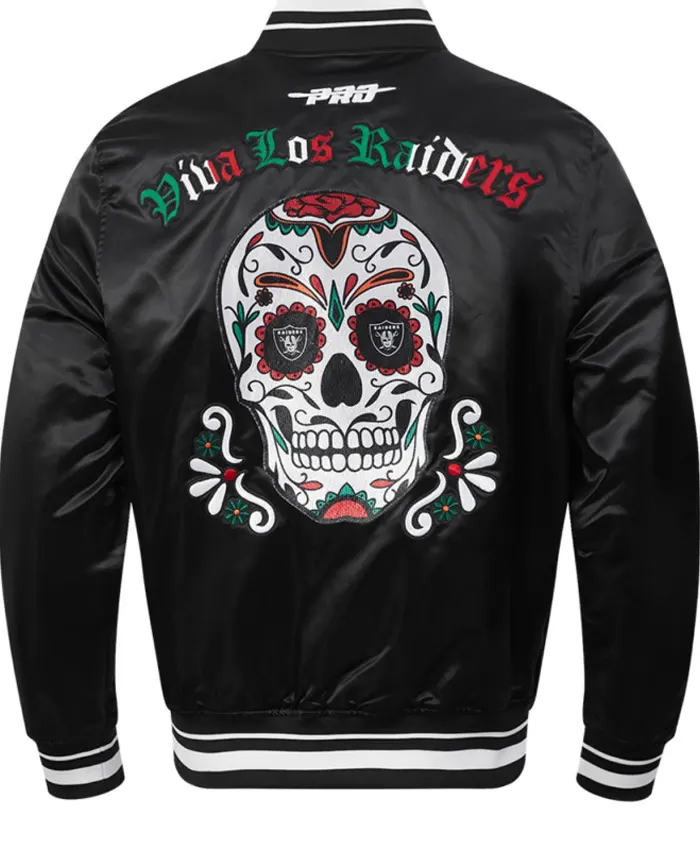 Pro Standard Viva Los Raiders Sugar Skull Satin Jacket