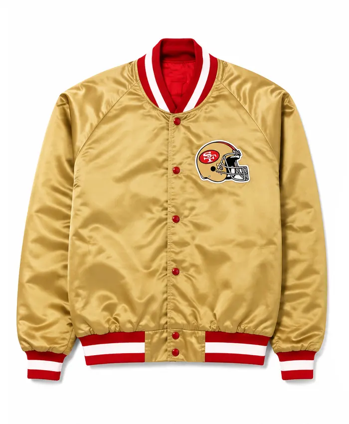 Shop San Francisco Forty Niners 49ers 80s Bomber Vintage Gold Jacket For Men Women