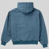 Shop Seager x Bison Insulated Stormy Blue Hooded Jacket Back