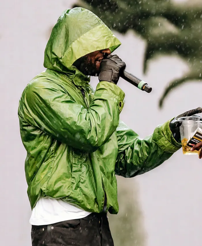Shop Skepta Reading Festival Stone Island Hooded Green Jacket