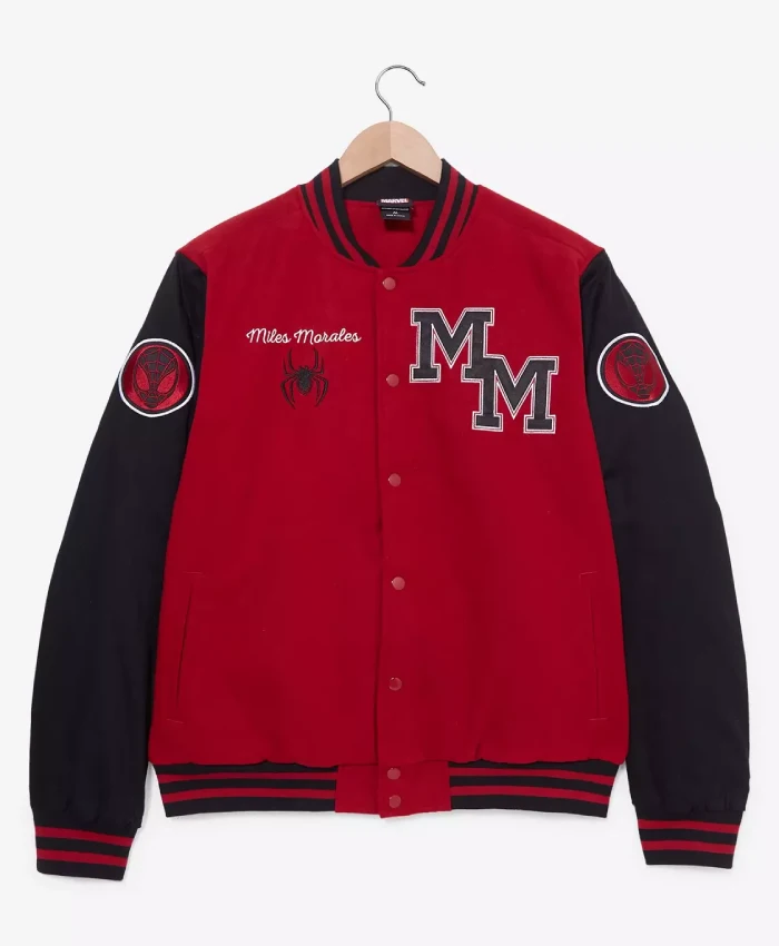 Spider Man Red and Black Varsity Jacket