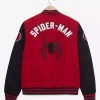 Shop Spider Man Red and Black Varsity Polyester Jacket For Sale
