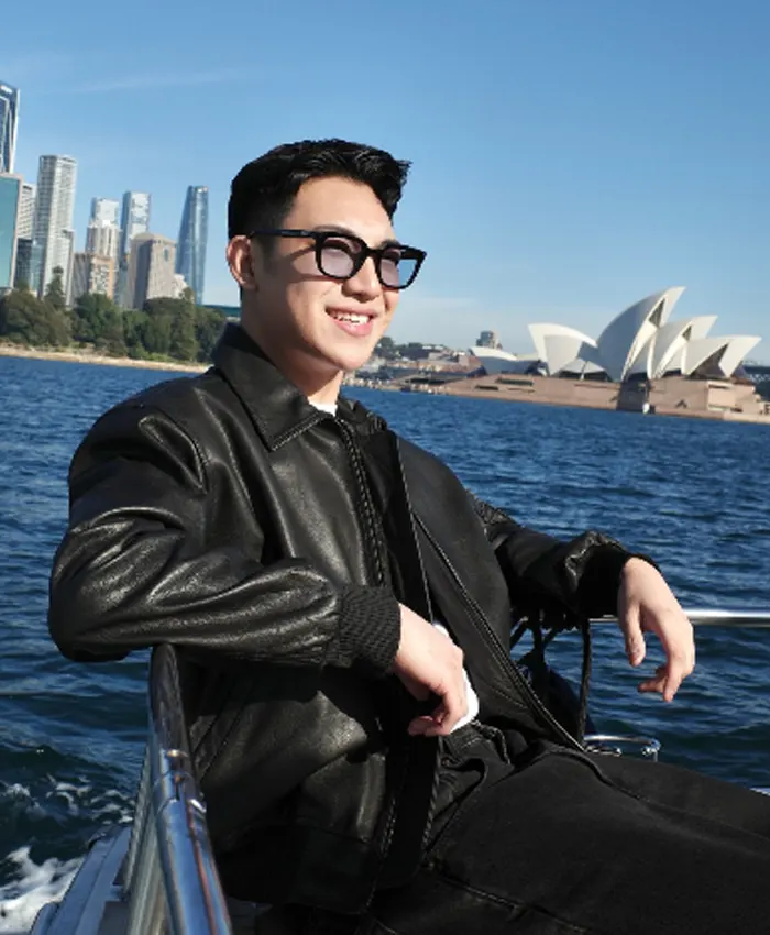 Shop Sydney Trip 2026 Darren Espanto Black Leather Jacket For Men and Women