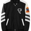 Shop Vintage 90s Jeff Hamilton Design Atlanta Falcons Leather Jacket