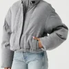 Shoreditch Ski Club Grey Puffer Jacket