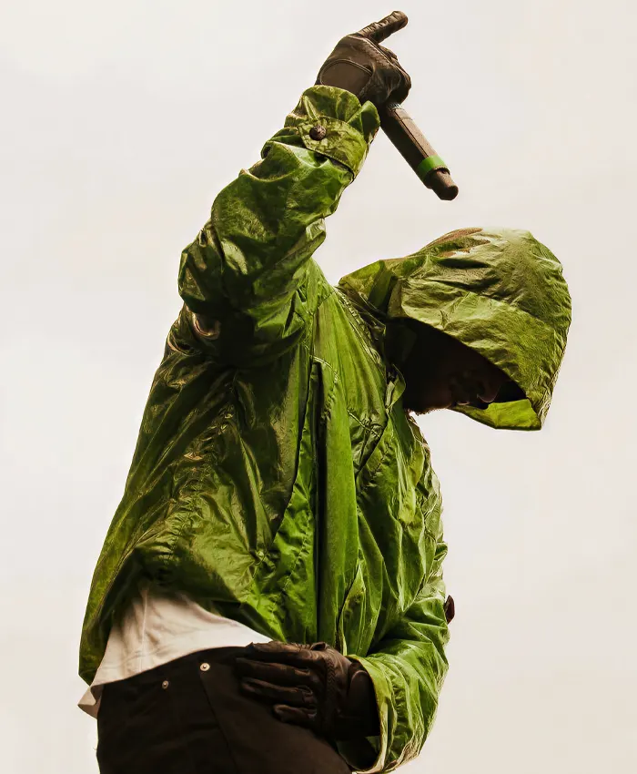 Skepta Reading Festival Stone Island Hooded Green Rain Jacket For Sale