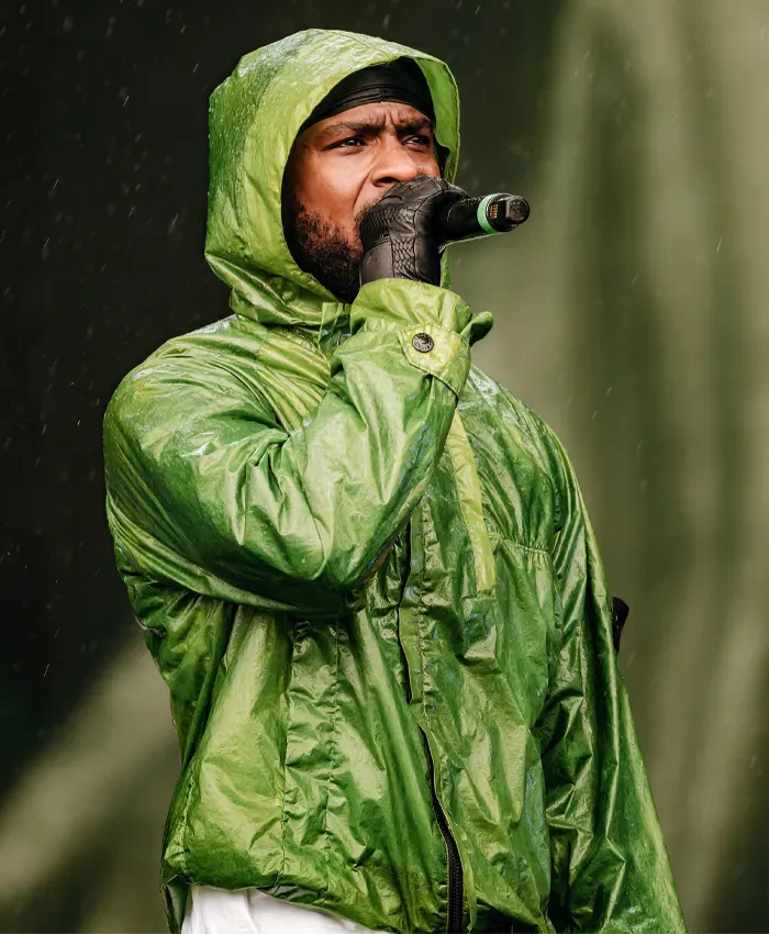 Skepta Stone Island Green Rain Hooded Jacket