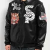 Southpole-Stud-Tiger-Black-Leather-Bomber-Jacket
