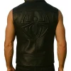 Spider Black Leather Vest