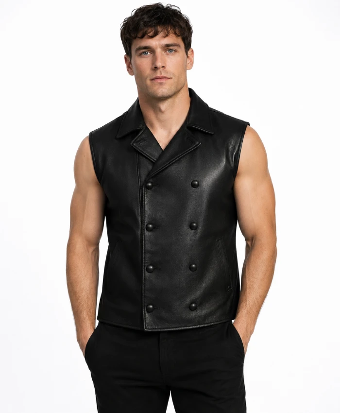 Shop The Spider Black Leather Vest For Sale