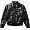 Spider Man Black Leather Bomber Jacket