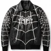 Spider-Man Cosplay Symbiote Black Leather Bomber Jacket