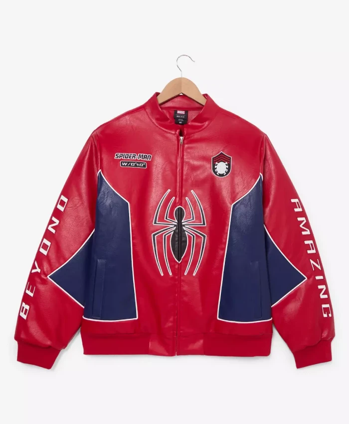 Shop Spider Man Leather Moto Jacket For Men and Women