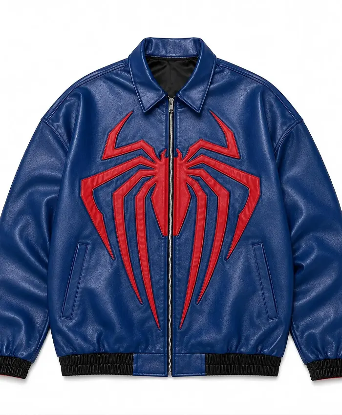 Spider-Man Oversized Leather Bomber Jacket