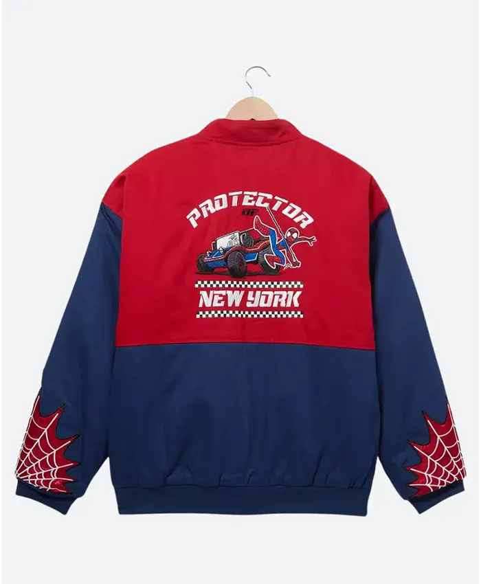 Spider Man Peter Parker Protector Of New York Red And Blue Racing Jacket