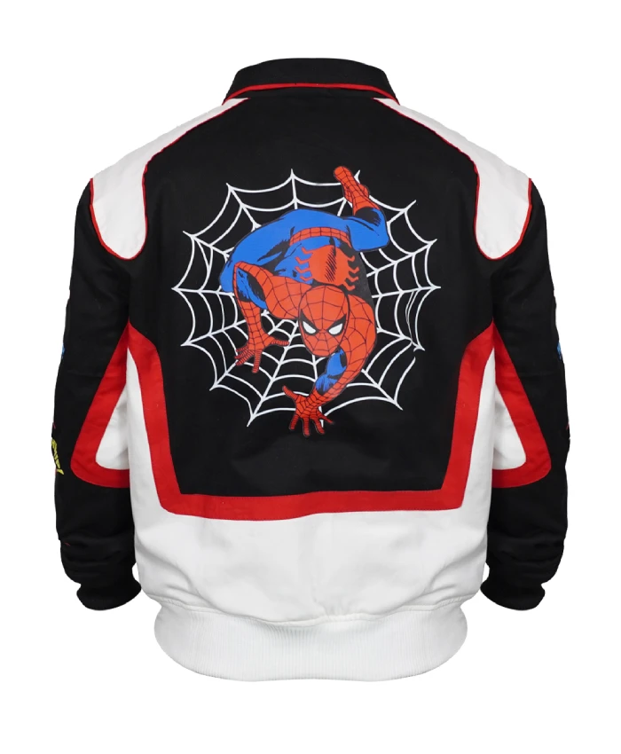 UNDEFEATED Spider-Man FW26 Varsity Jacket designed with a striking comic-inspired aesthetic and classic silhouette